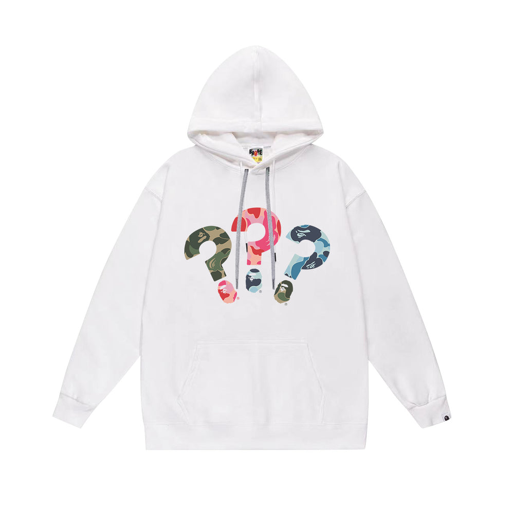 BAPE Multi-Camo Question Mark Graphic Pullover Hoodie