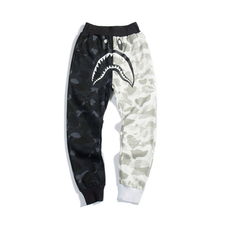 BAPE Shark Head Pants 3D Printed Casual Loose Men's and Women's Sports Casual Sanitary Pants Order Light Mature Casual Mid Waist (10)