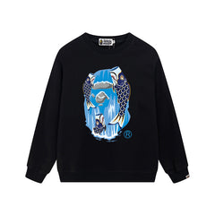 BAPE Blue Ape Head Graphic Crewneck Sweatshirt