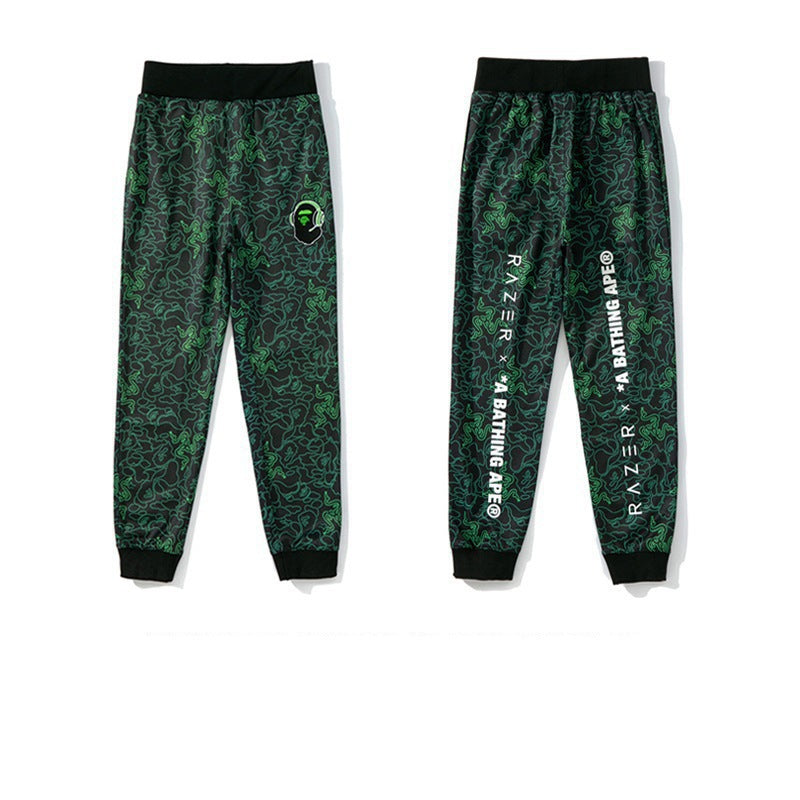 BAPE Shark Head Pants 3D Printed Casual Loose Men's and Women's Sports Casual Sanitary Pants Order Light Mature Casual Mid Waist (7)