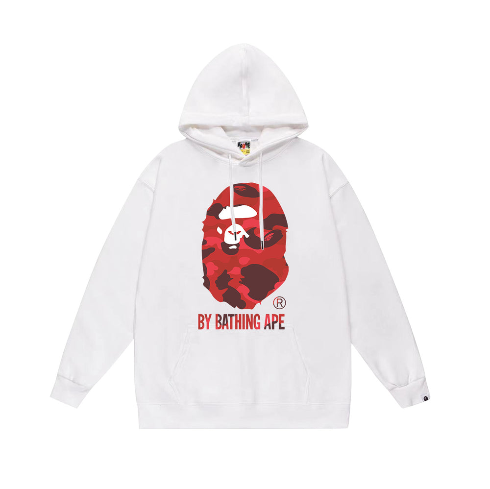 BAPE Red Camo APE Head Pullover Hoodie