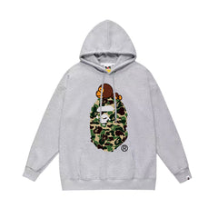 BAPE Baby Milo Green Camo APE Head Pullover Hoodie
