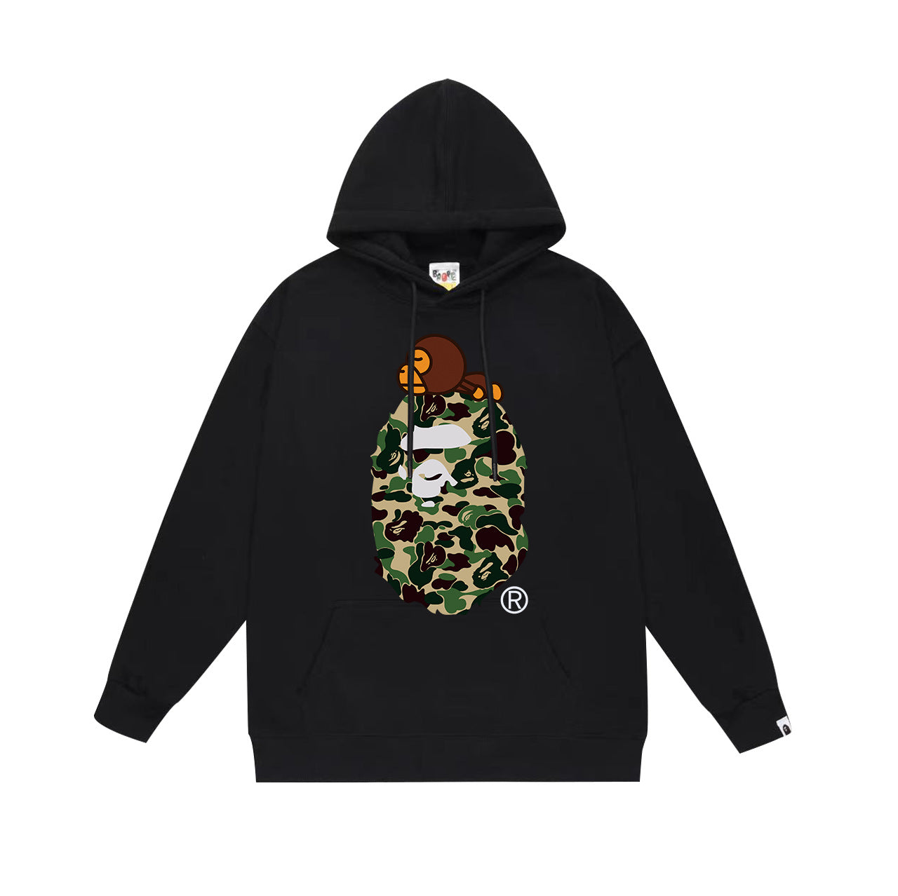 BAPE Baby Milo Green Camo APE Head Pullover Hoodie