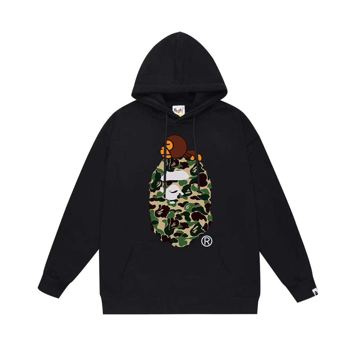 BAPE Baby Milo Green Camo APE Head Pullover Hoodie