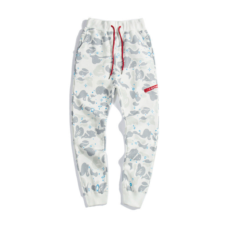 BAPE Shark Head Pants 3D Printed Casual Loose Men's and Women's Sports Casual Sanitary Pants Order Light Mature Casual Mid Waist (13)