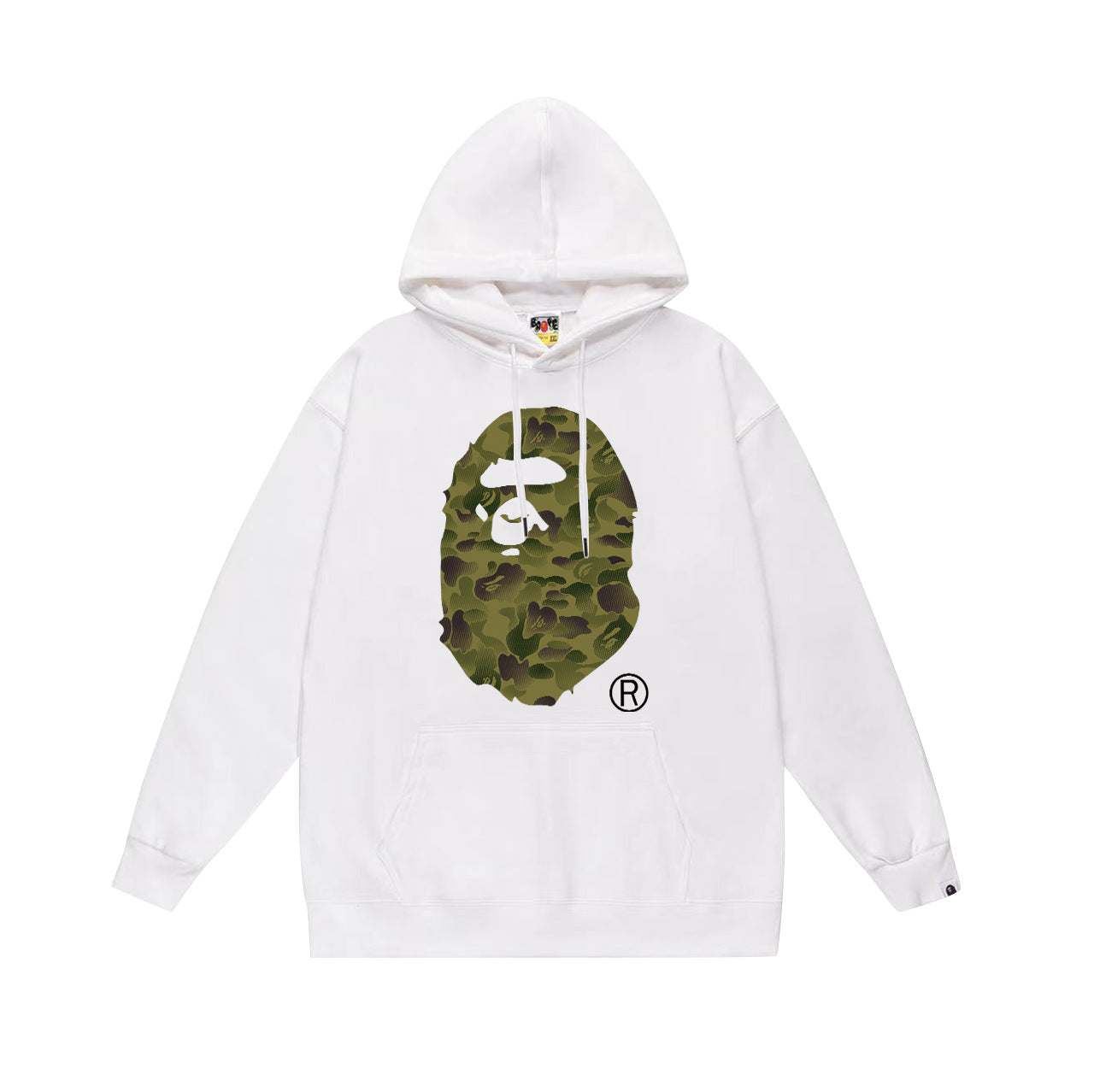 BAPE White Camo APE Head Pullover Hoodie