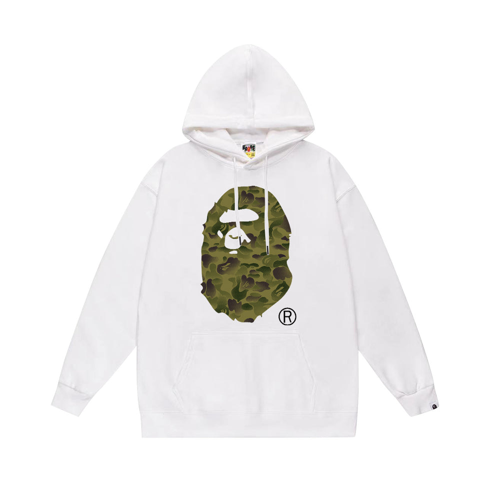 BAPE White Camo APE Head Pullover Hoodie