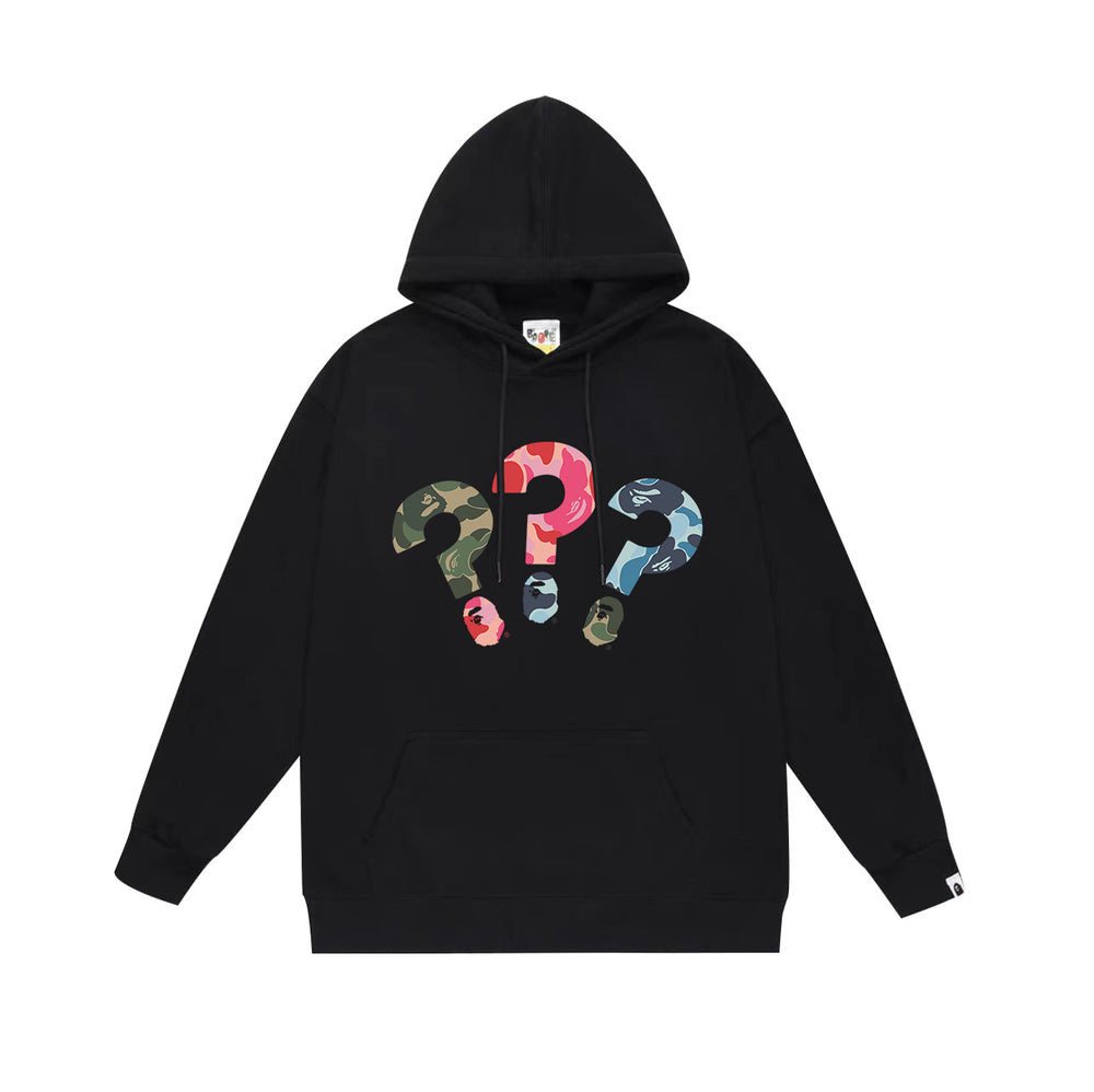 BAPE Multi-Camo Question Mark Graphic Pullover Hoodie