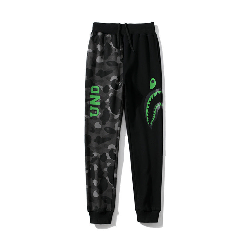 BAPE Shark Head Pants 3D Printed Casual Loose Men's and Women's Sports Casual Sanitary Pants Order Light Mature Casual Mid Waist (12)