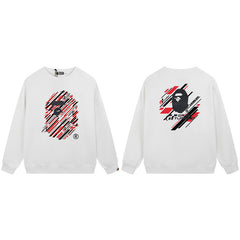 BAPE Abstract Ape Head Graphic Crewneck Sweatshirt Black