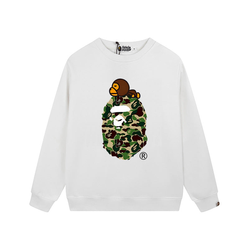 BAPE x Baby Milo Green ABC Camo APE Head Crewneck Sweatshirt