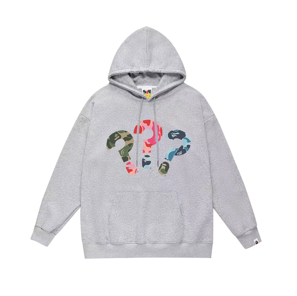BAPE Multi-Camo Question Mark Graphic Pullover Hoodie