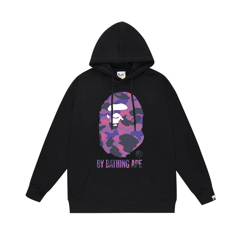 BAPE Purple Camo APE Head Pullover Hoodie
