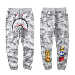 BAPE Shark Head Pants 3D Printed Casual Loose Men's and Women's Sports Casual Sanitary Pants Order Light Mature Casual Mid Waist (18)