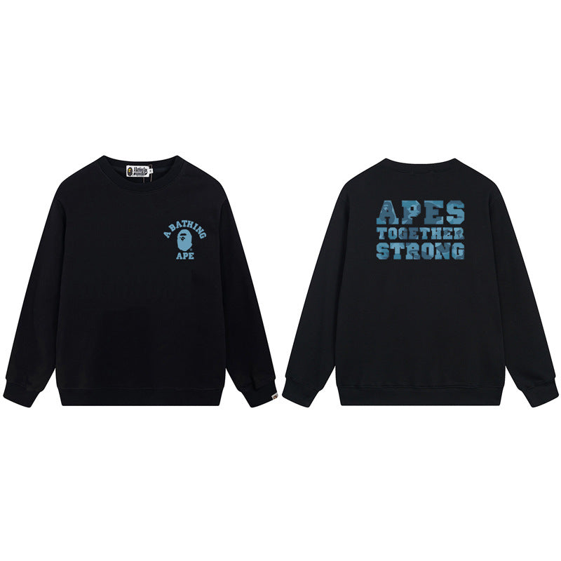 BAPE Blue Ape Logo Graphic Crewneck Sweatshirt