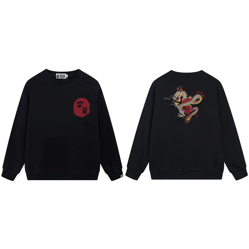 BAPE Dragon Graphic Embroidery Crewneck Sweatshirt