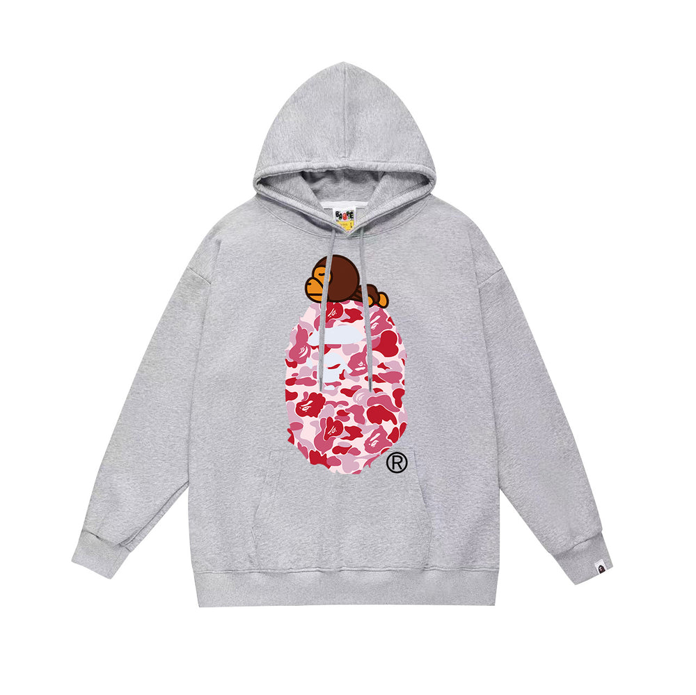BAPE Baby Milo Pink Camo APE Head Pullover Hoodie