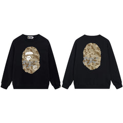 BAPE Brown Camo Ape Head Graphic Crewneck Sweatshirt