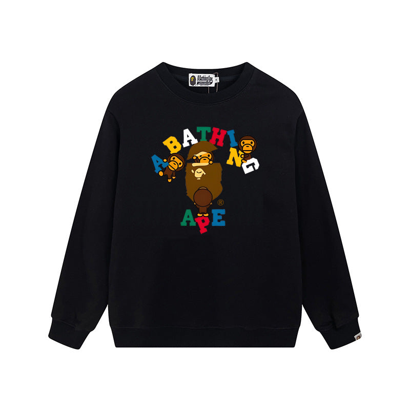 BAPE Colorful Cartoon Ape Graphic Crewneck Sweatshirt