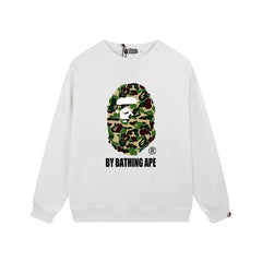 BAPE Green Camo Ape Head Graphic Crewneck Sweatshirt