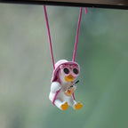 Pink Anime Duck Car Mirror Pendant - Cute Swing Ornament Auto Decor