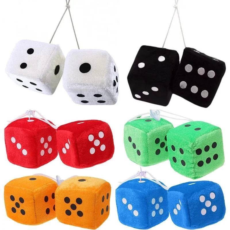 Fuzzy Dice Car Mirror Hanging Decoration