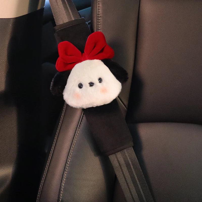 Cartoon Bow Dog Seatbelt Cover Shoulder Pad Car Safety Harness