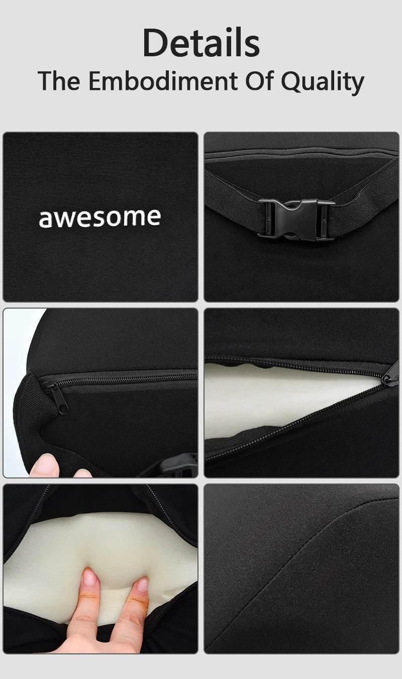 Ergonomic Memory Foam Car Neck & Lumbar Support Pillow Cushion Set
