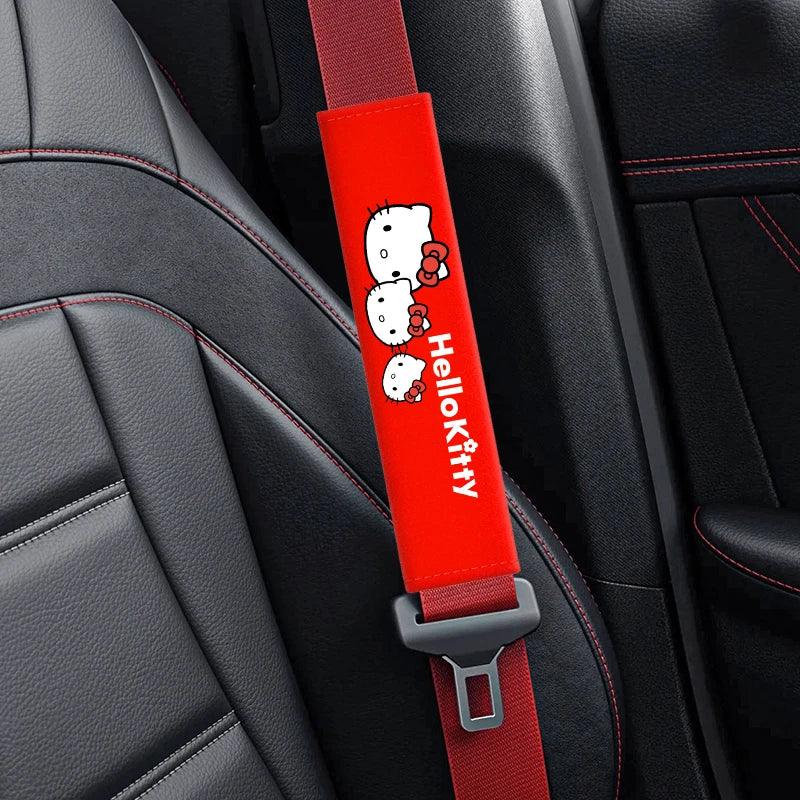 Hello Kitty Seatbelt Shoulder Pad - Soft Cartoon Car Safety Cover