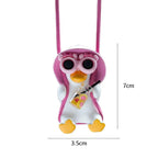 Pink Anime Duck Car Mirror Pendant - Cute Swing Ornament Auto Decor