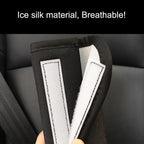 Ice Silk Car Seat Belt Cover Red Dot Bow Design Shoulder Pad Cushion