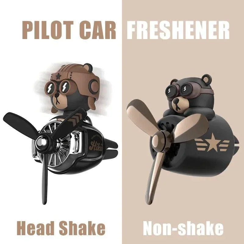 Pilot Bear Car Air Freshener – Rotating Vent Clip Diffuser