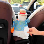 Duck Tissue Box – Plush Cartoon Car Tissue Holder & Storage Bucket