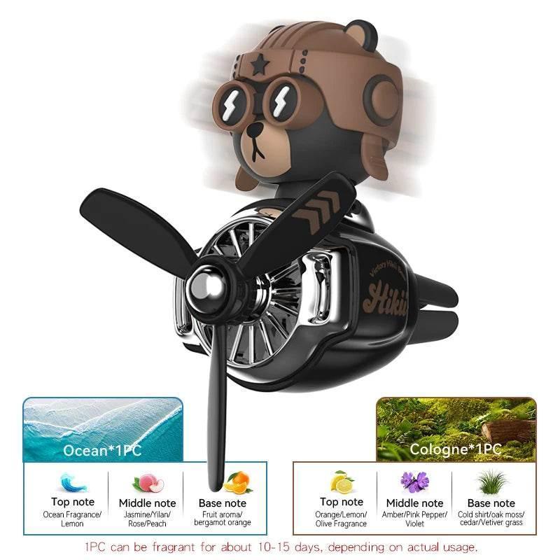 Pilot Bear Car Air Freshener – Rotating Vent Clip Diffuser