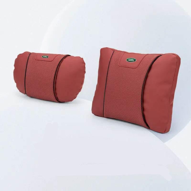 Land Rover Leather Car Neck Pillow & Lumbar Support