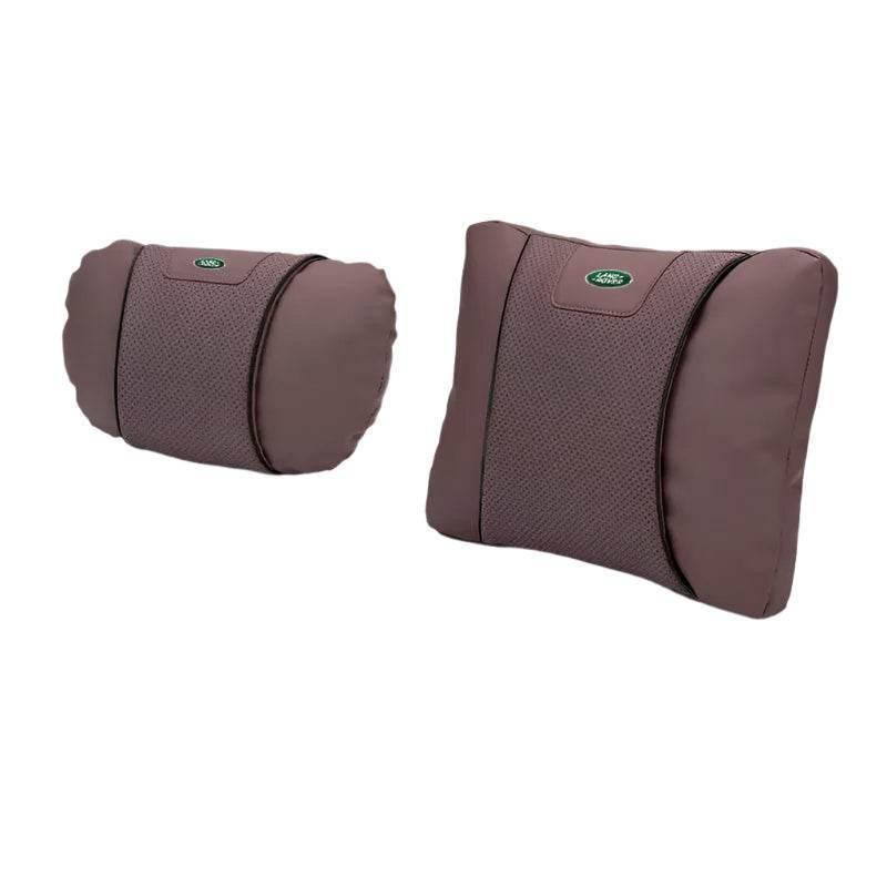 Land Rover Leather Car Neck Pillow & Lumbar Support