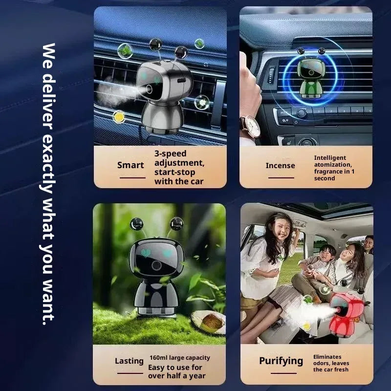 AutoTech Robot Car Aromatherapy Diffuser - Smart Air Freshener LED