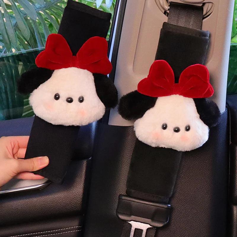 Cartoon Bow Dog Seatbelt Cover Shoulder Pad Car Safety Harness