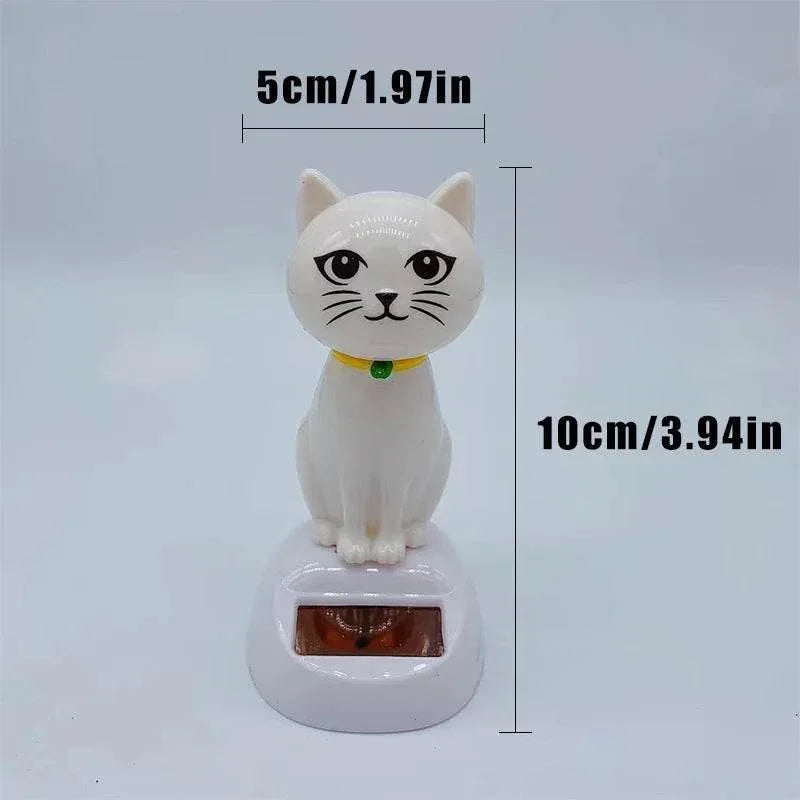 Solar Cat Car Ornament – Shaking Head Dashboard Decoration