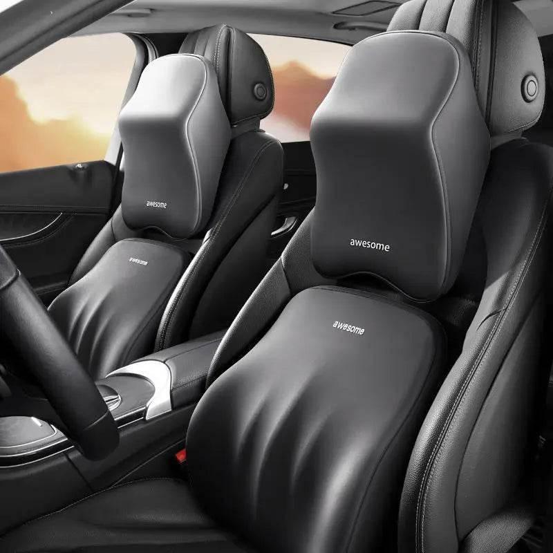 Ergonomic Memory Foam Car Neck & Lumbar Support Pillow Cushion Set