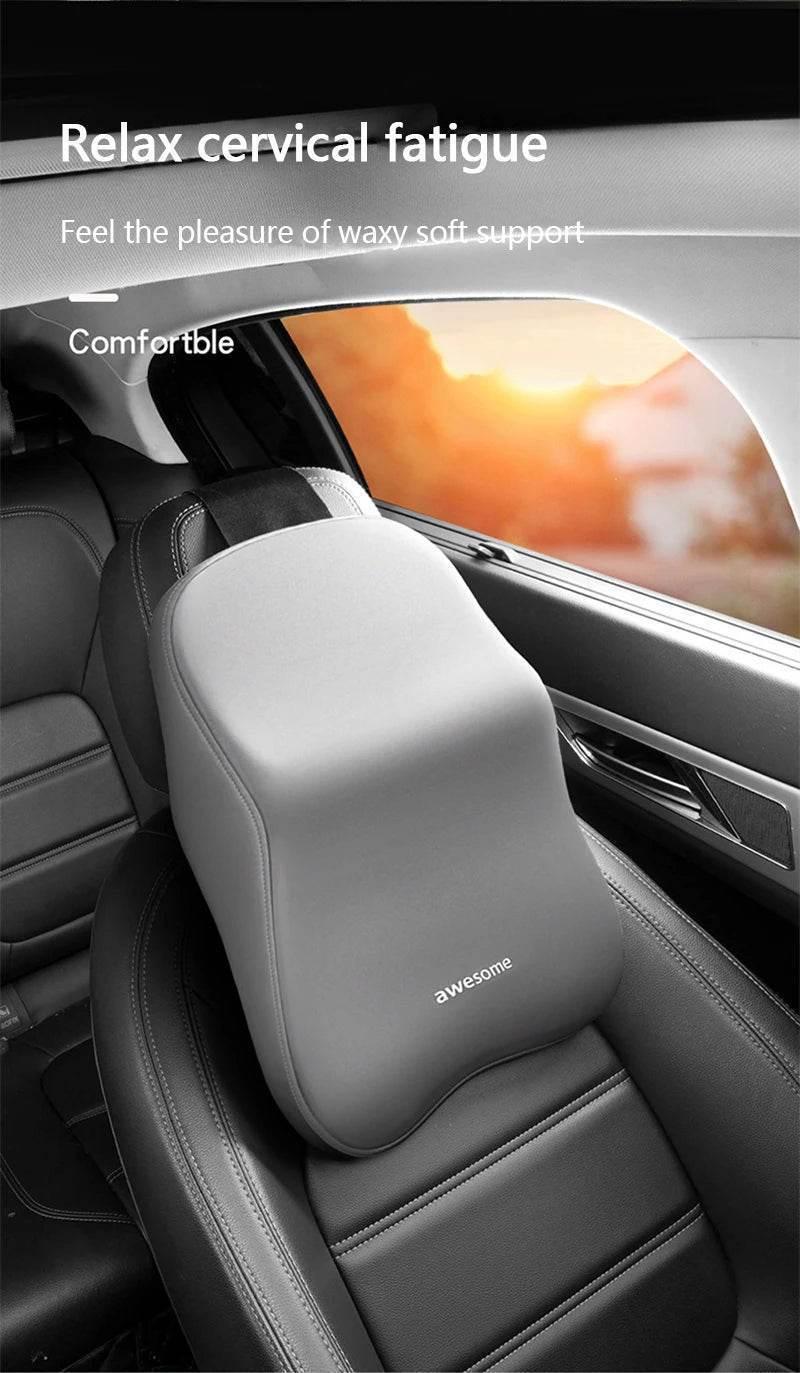 Ergonomic Memory Foam Car Neck & Lumbar Support Pillow Cushion Set