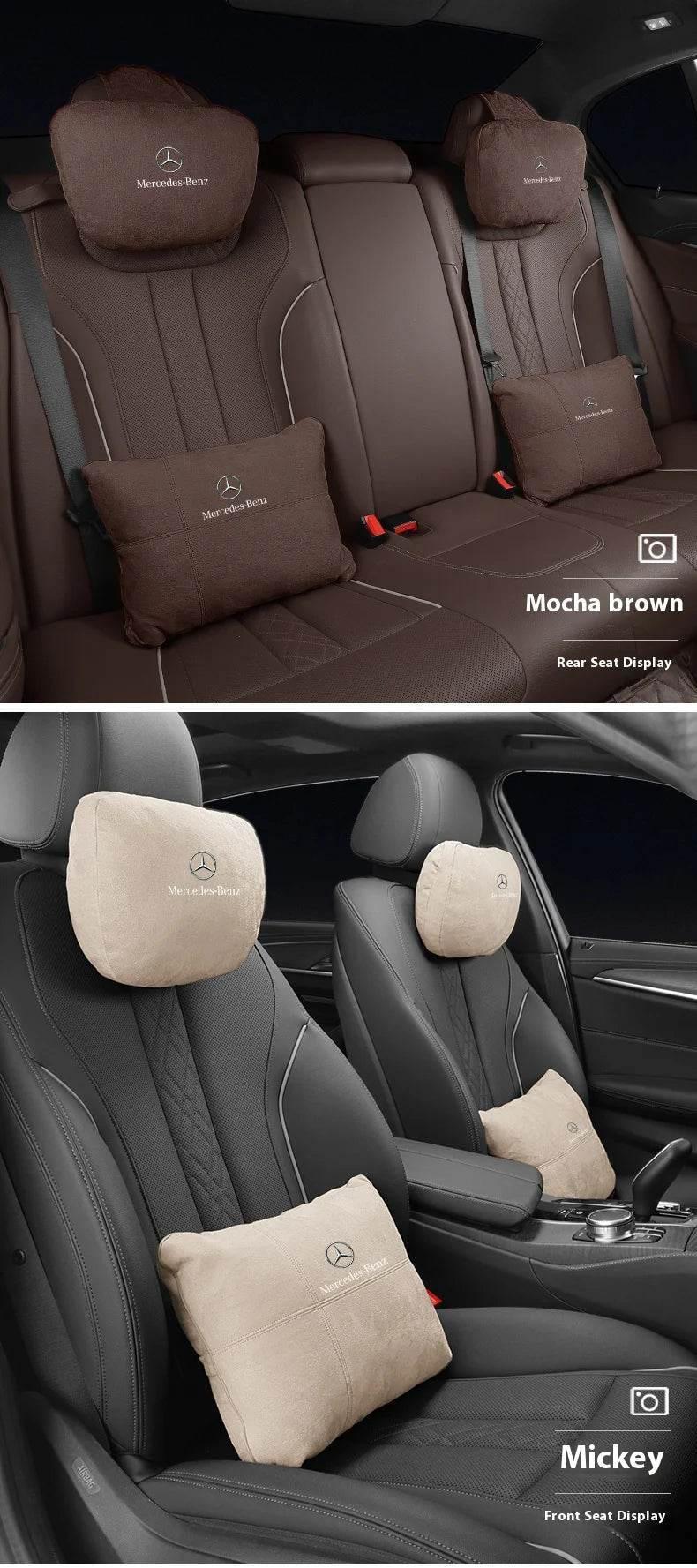 Mercedes Benz Neck Pillow & Lumbar Support Cushion