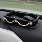 PU Leather Dashboard Console Organizer Storage Box Phone Keys Coin