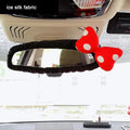 Ice Silk Car Seat Belt Cover Red Dot Bow Design Shoulder Pad Cushion