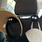 Black Coal Ball Car Seat Hooks - 2PC Headrest Storage Organizer
