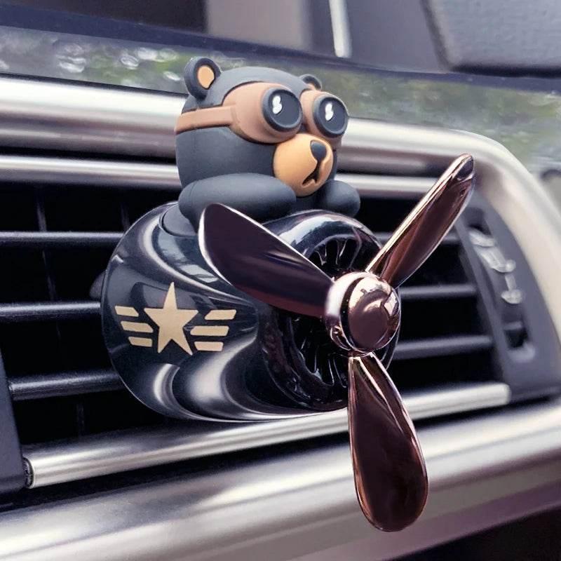 Pilot Bear Car Air Freshener – Rotating Vent Clip Diffuser