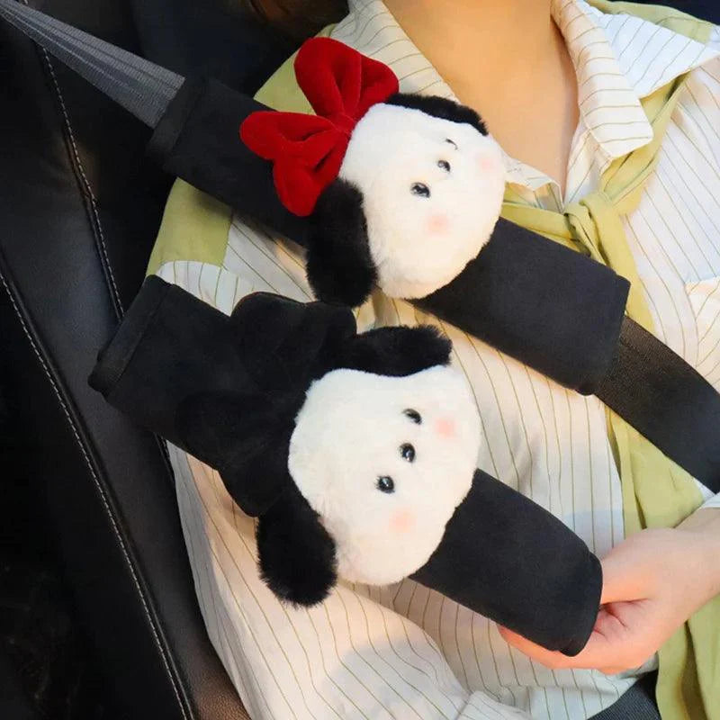 Cartoon Bow Dog Seatbelt Cover Shoulder Pad Car Safety Harness