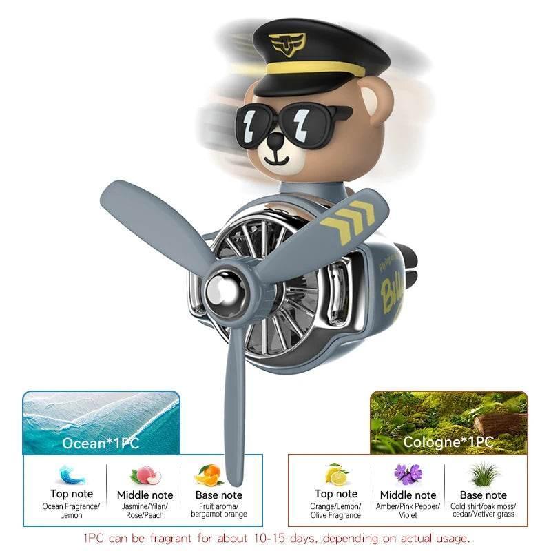 Pilot Bear Car Air Freshener – Rotating Vent Clip Diffuser