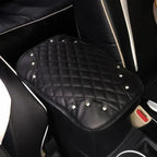 Diamond Crown Leather Car Armrest Cushion Universal Console Cover