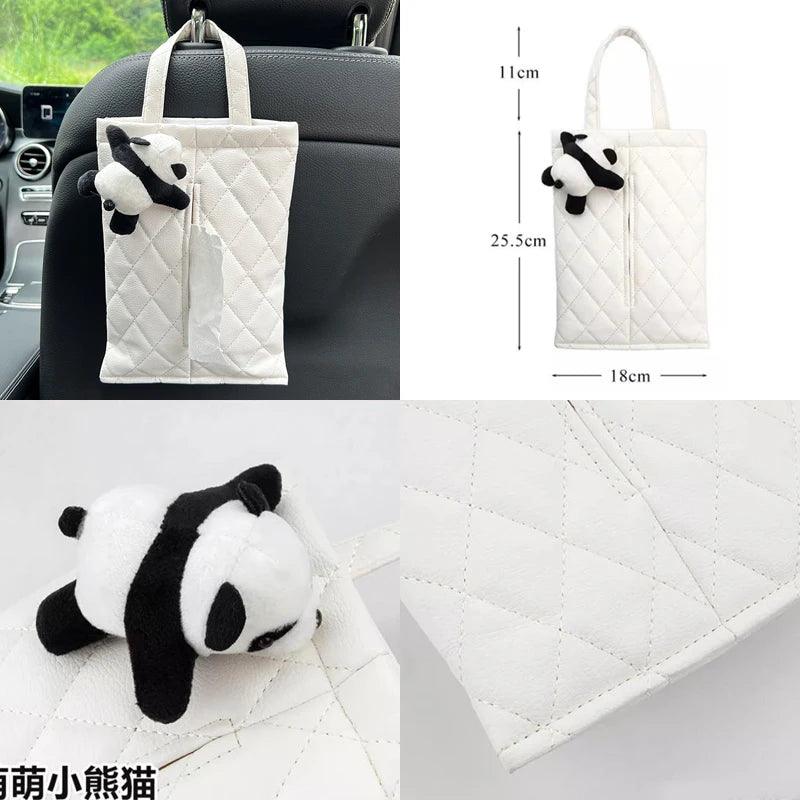Cloud Cartoon Car Tissue Box Holder - Leather Headrest Mount Organizer